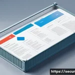 Home 20 상황별 컨테이너 보안 베스트 프랙티스 - A compact isometric technical illustration of a "minimal base image" depicted as a small, sealed shi...