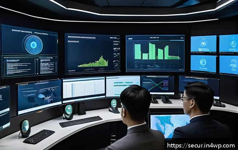 컨테이너 환경의 접근 제어 모범 사례 - A detailed, futuristic control room showcasing a secure container environment management dashboard o...